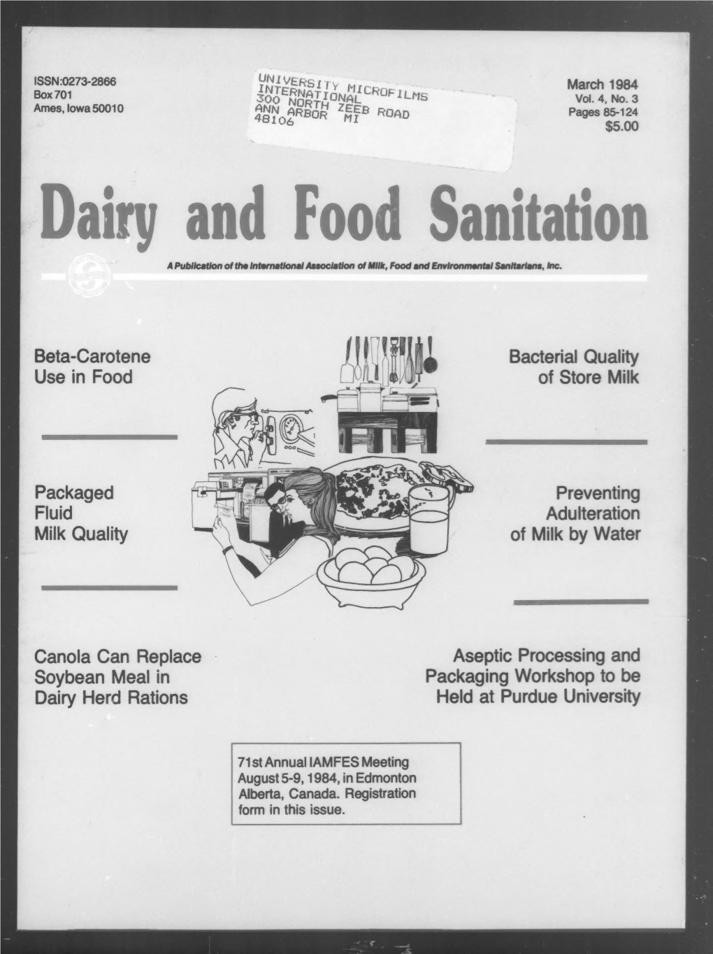 Dairy and Food Sanitation 1984-03: Vol 4 Iss 3