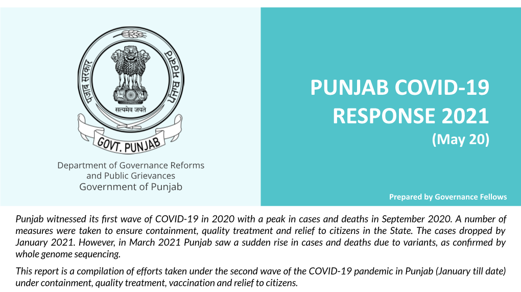 PUNJAB COVID-19 RESPONSE 2021 (May 20)