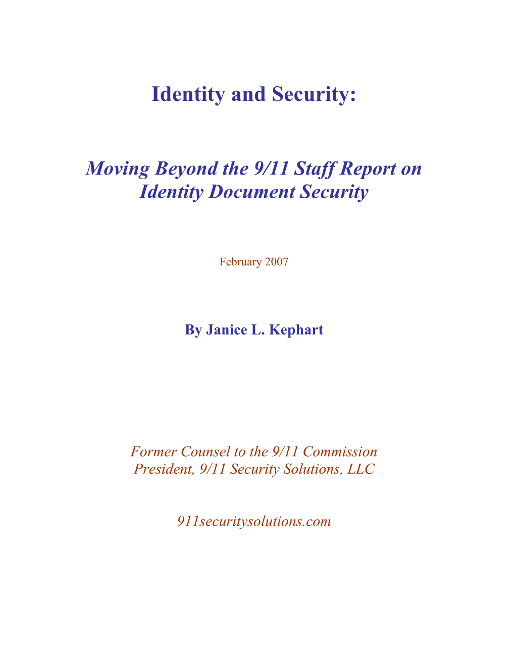 Identity and Security