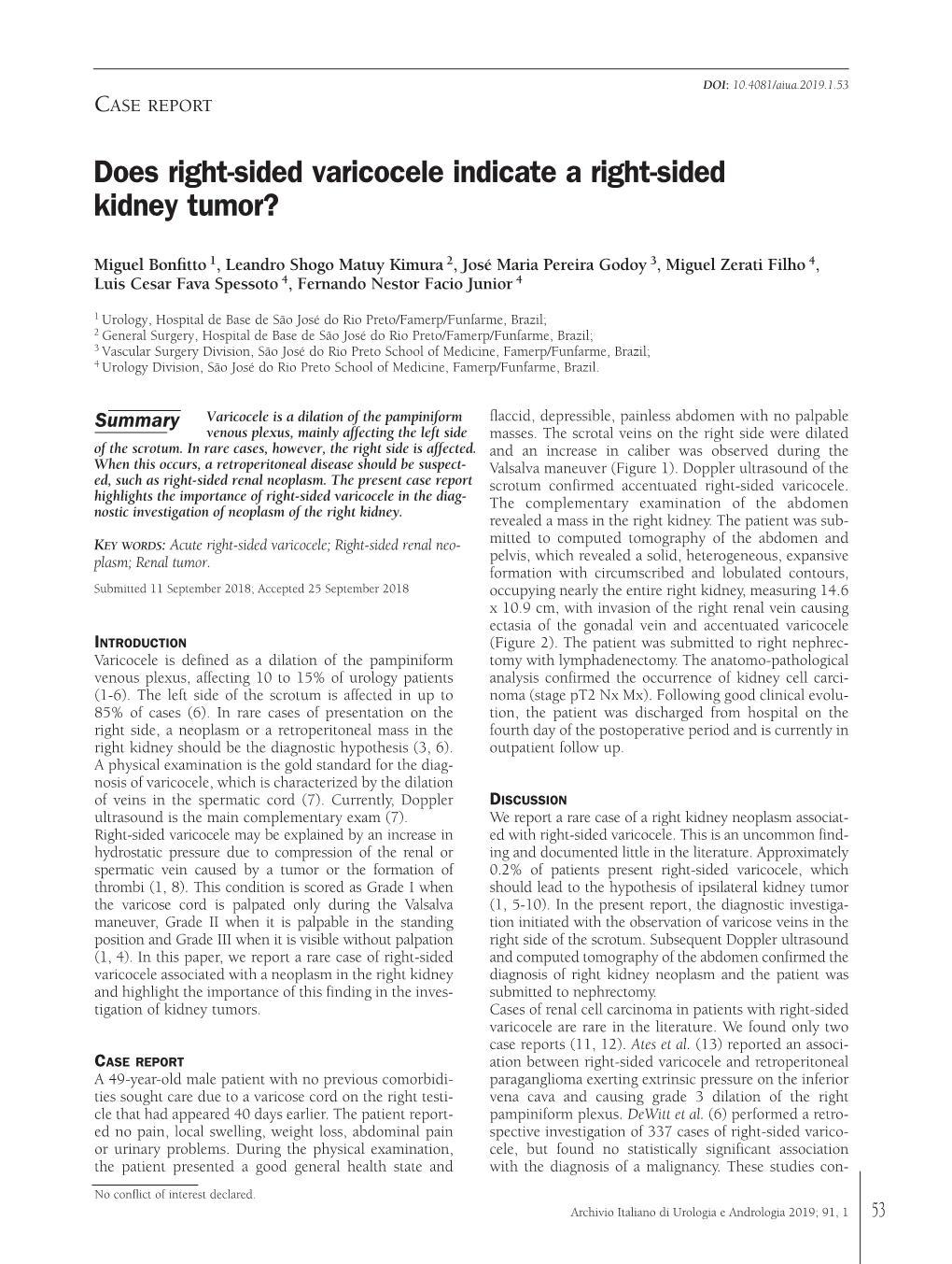 Does Right-Sided Varicocele Indicate a Right-Sided Kidney Tumor?