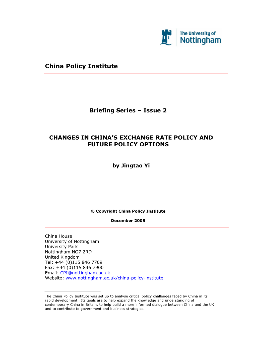 China Policy Institute