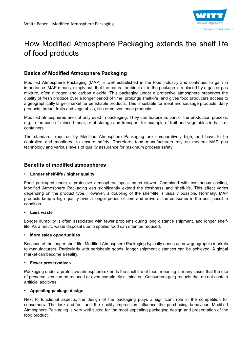 How Modified Atmosphere Packaging Extends the Shelf Life of Food Products