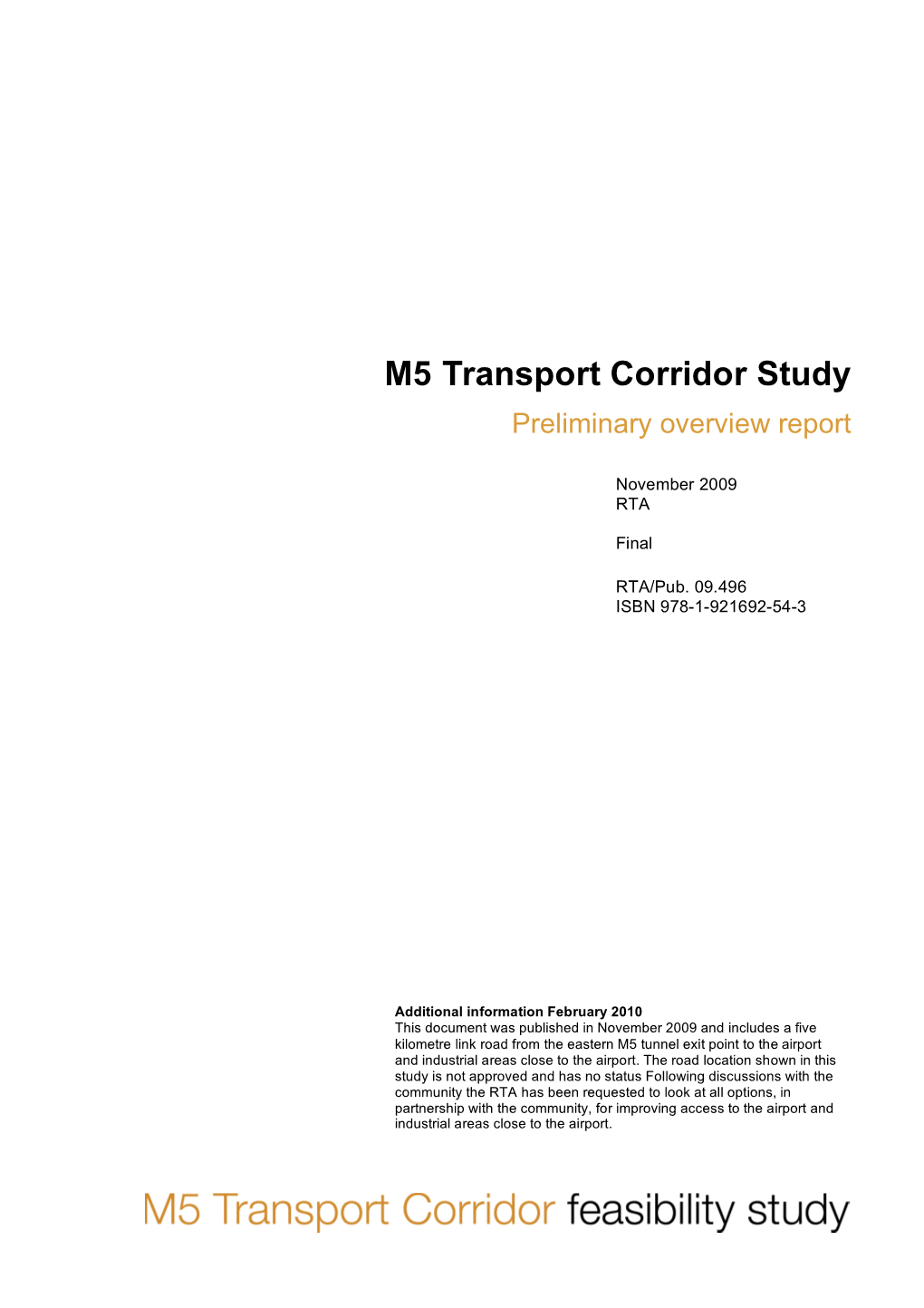 M5 Transport Corridor Study Preliminary Overview Report