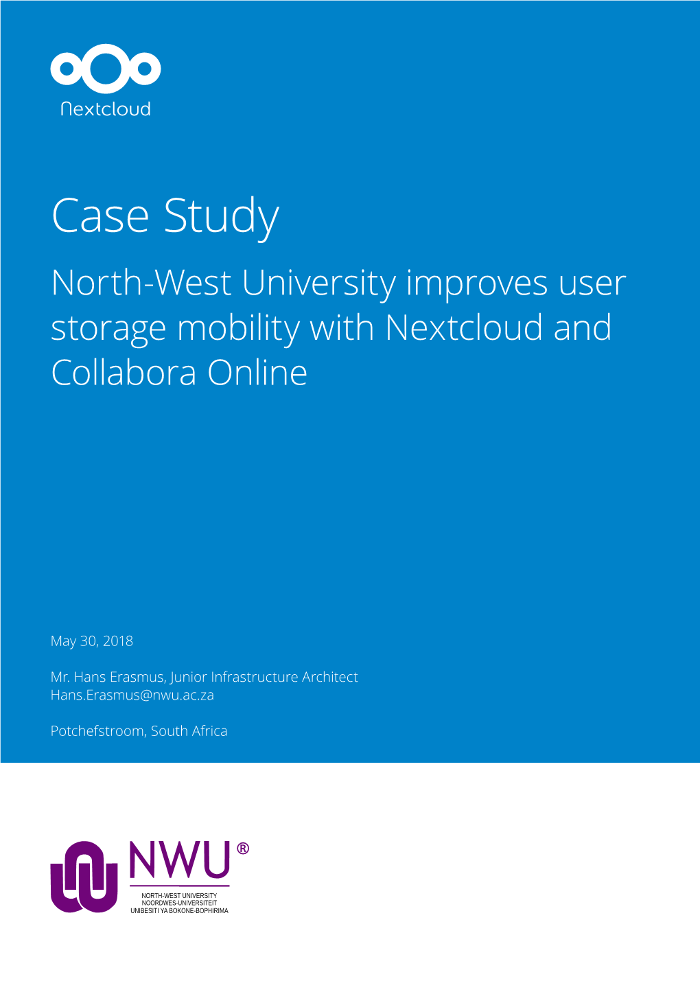 Case Study North-West University Improves User Storage Mobility with Nextcloud and Collabora Online