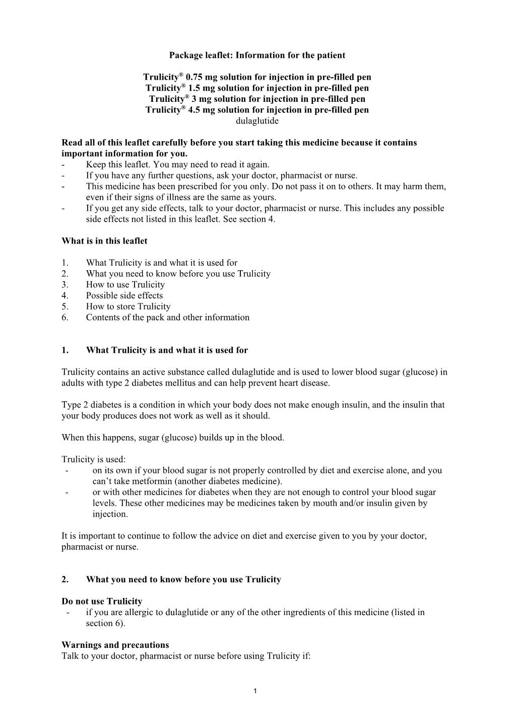 TRULICITY, INN-Dulaglutide