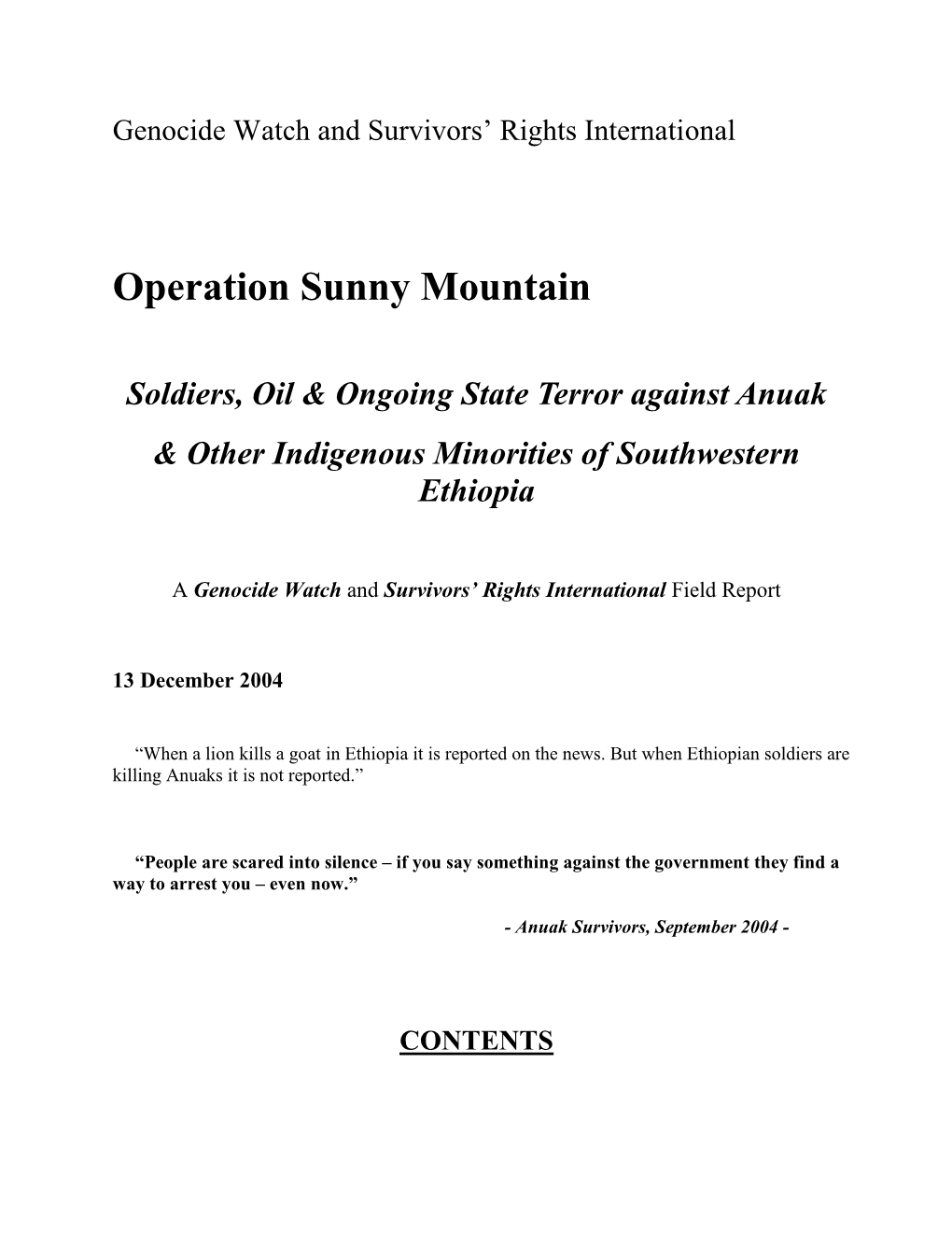 Operation Sunny Mountain