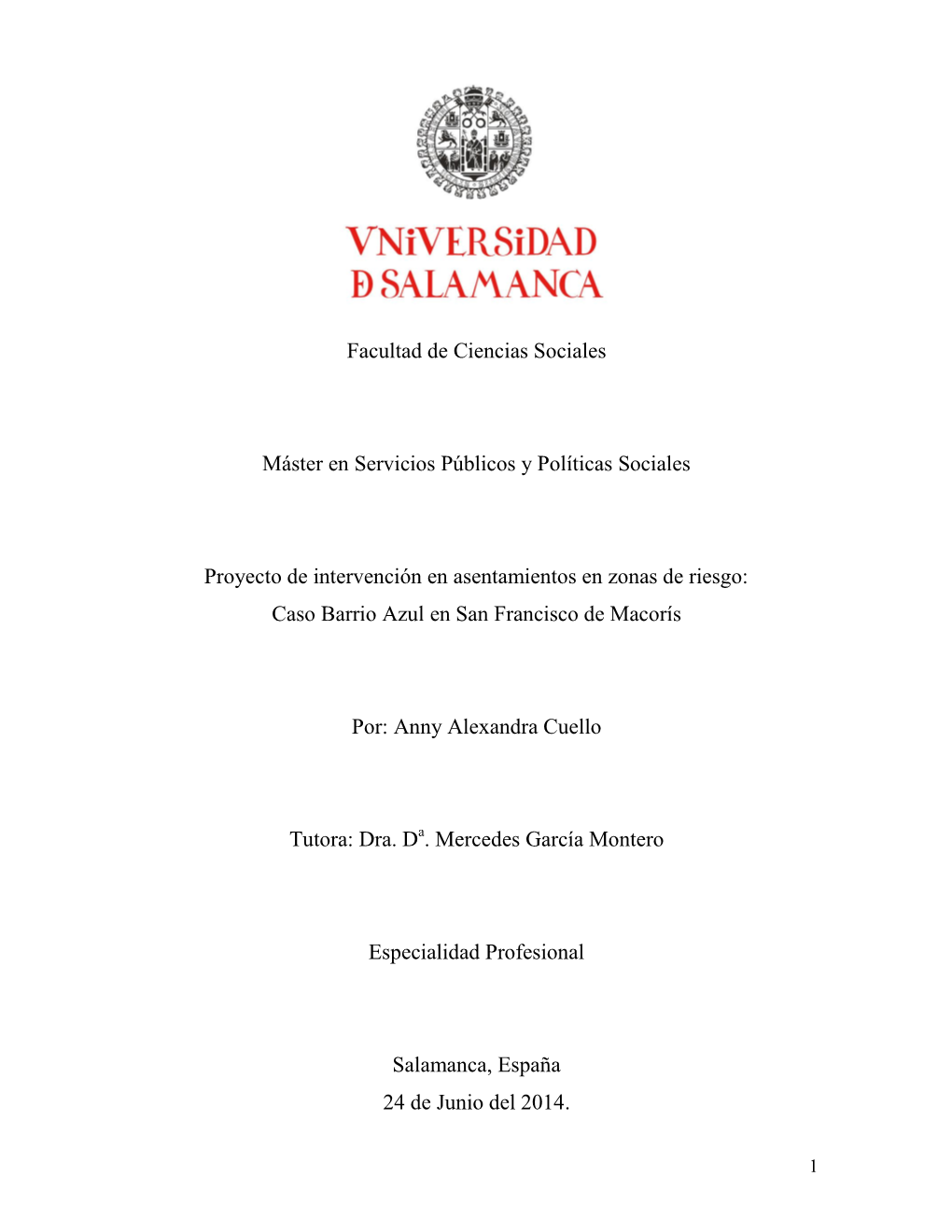 Facultad De Ciencias Sociales Máster En Servicios Públicos Y Políticas