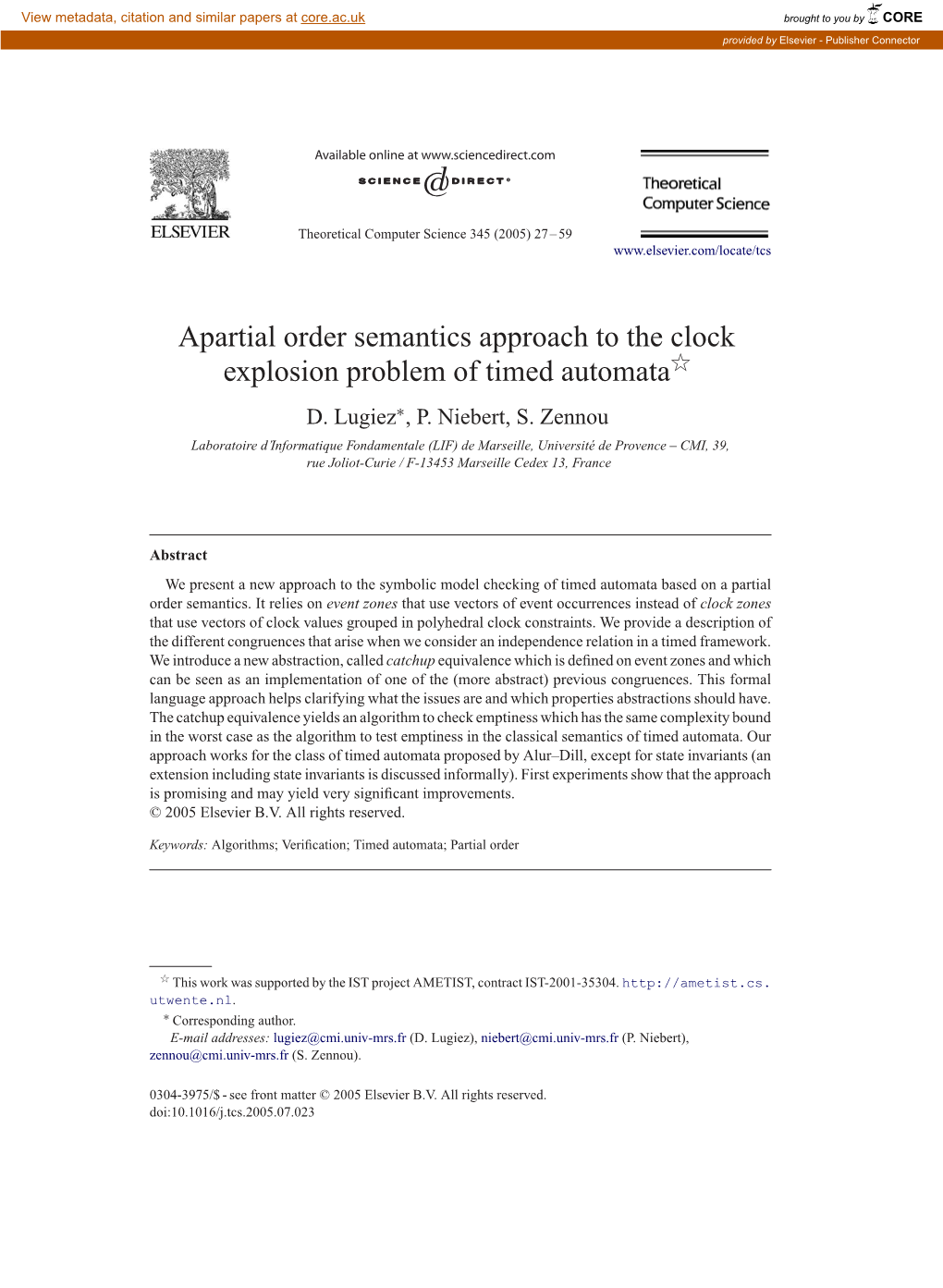 A Partial Order Semantics Approach to the Clock Explosion Problem Of