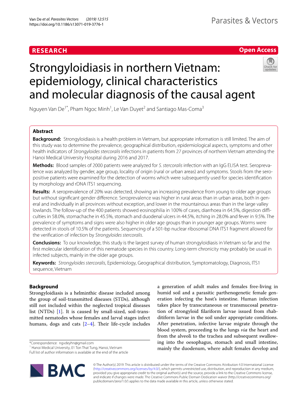 Strongyloidiasis in Northern Vietnam: Epidemiology, Clinical