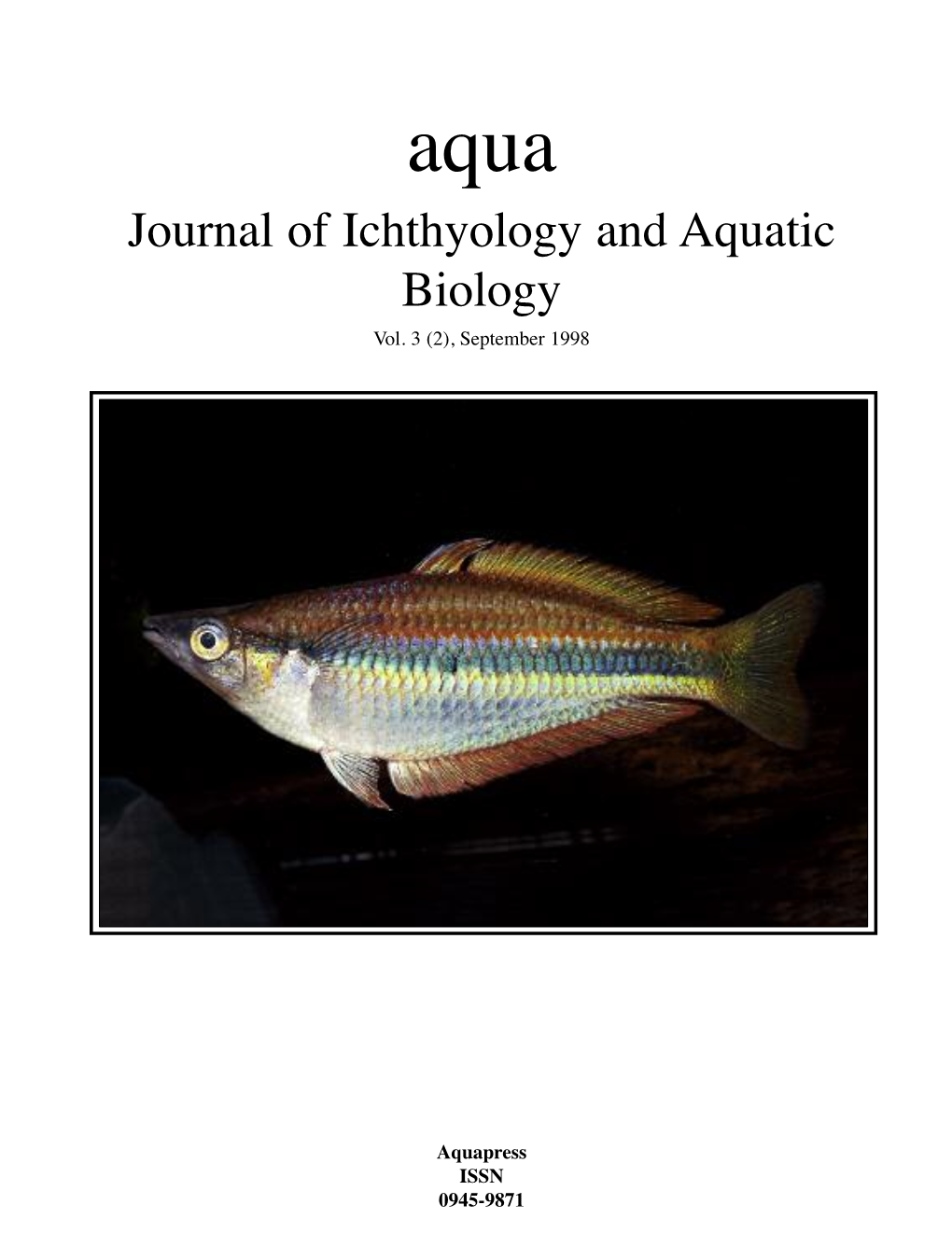 Journal of Ichthyology and Aquatic Biology Vol