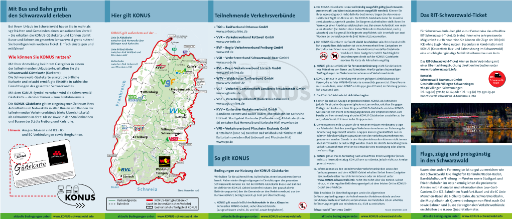 Hier Gilt KONUS Das RIT-Schwarzwald-Ticket