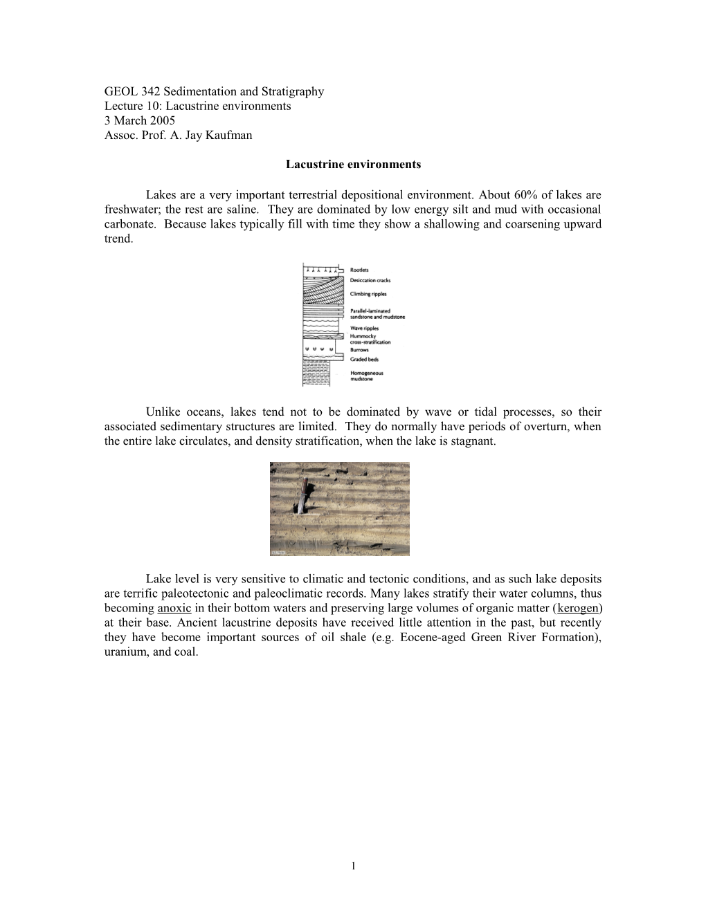 GEOL 342 Sedimentation and Stratigraphy s1