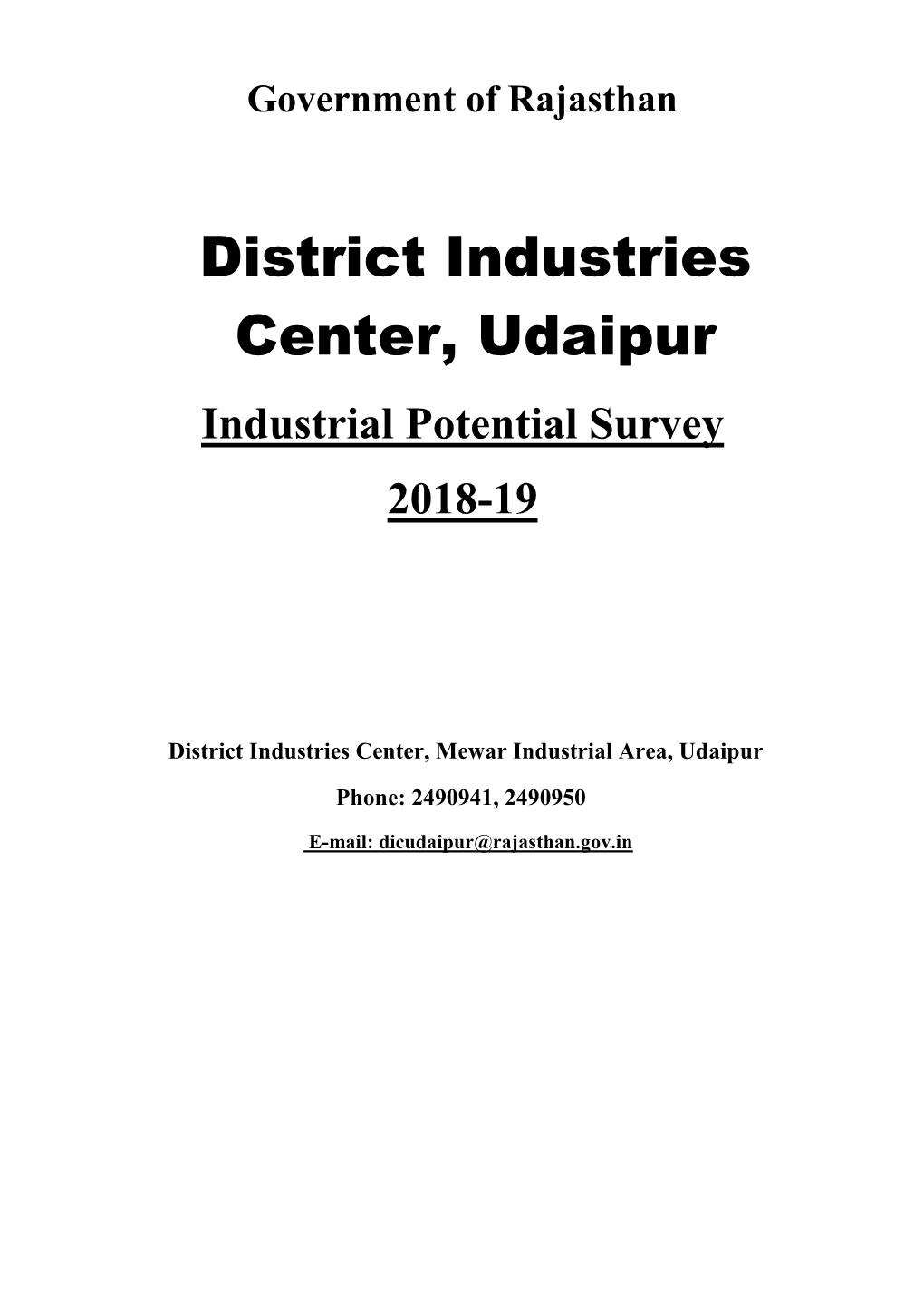 District Industries Center, Udaipur