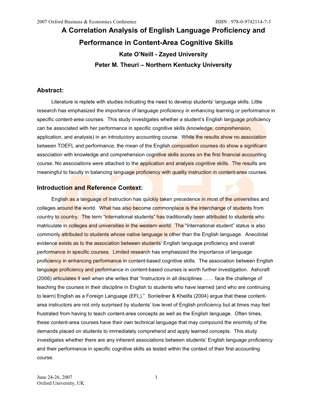 A Correlation Analysis Of English Language Proficiency And Performance In Content-Area Cognitive Skills