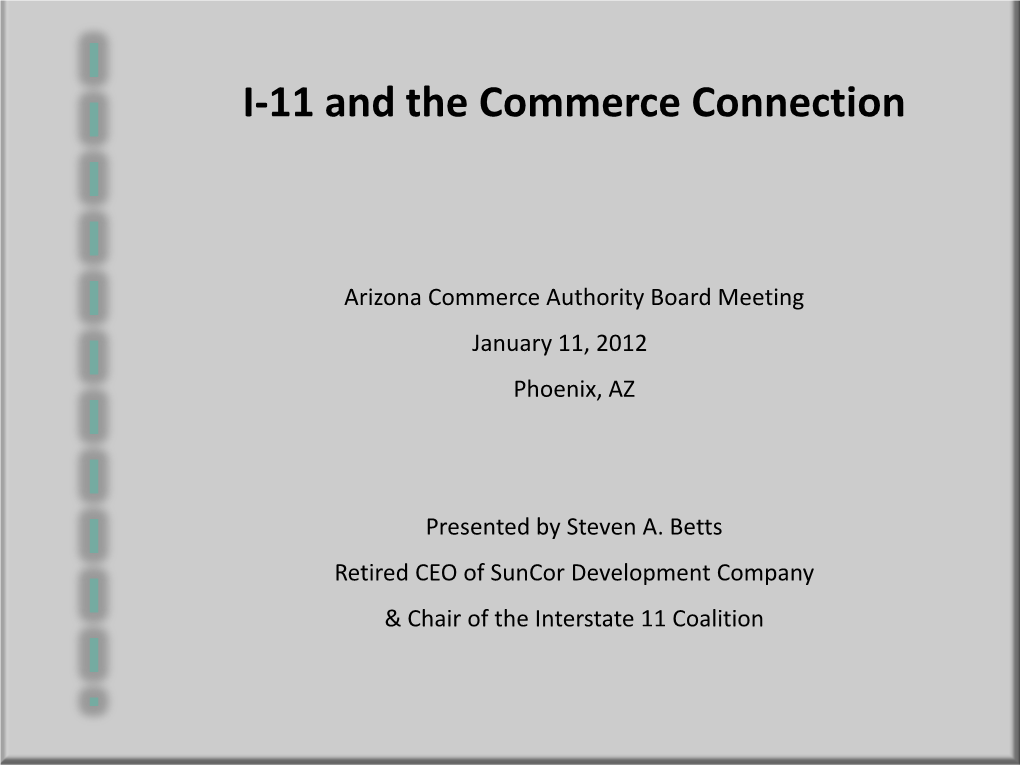 I-11 and the Commerce Connection