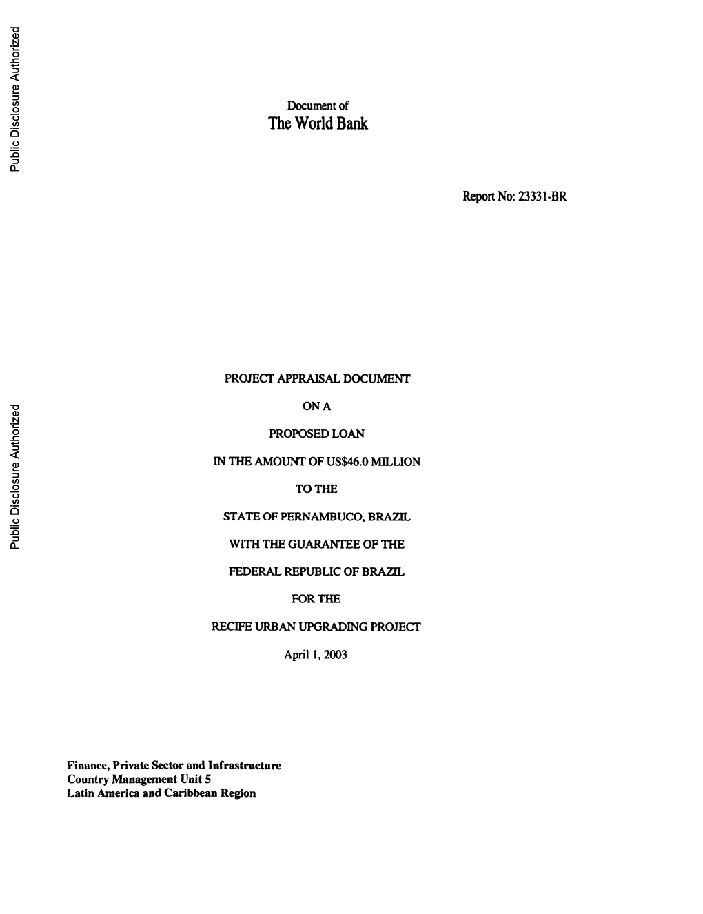 World Bank Document