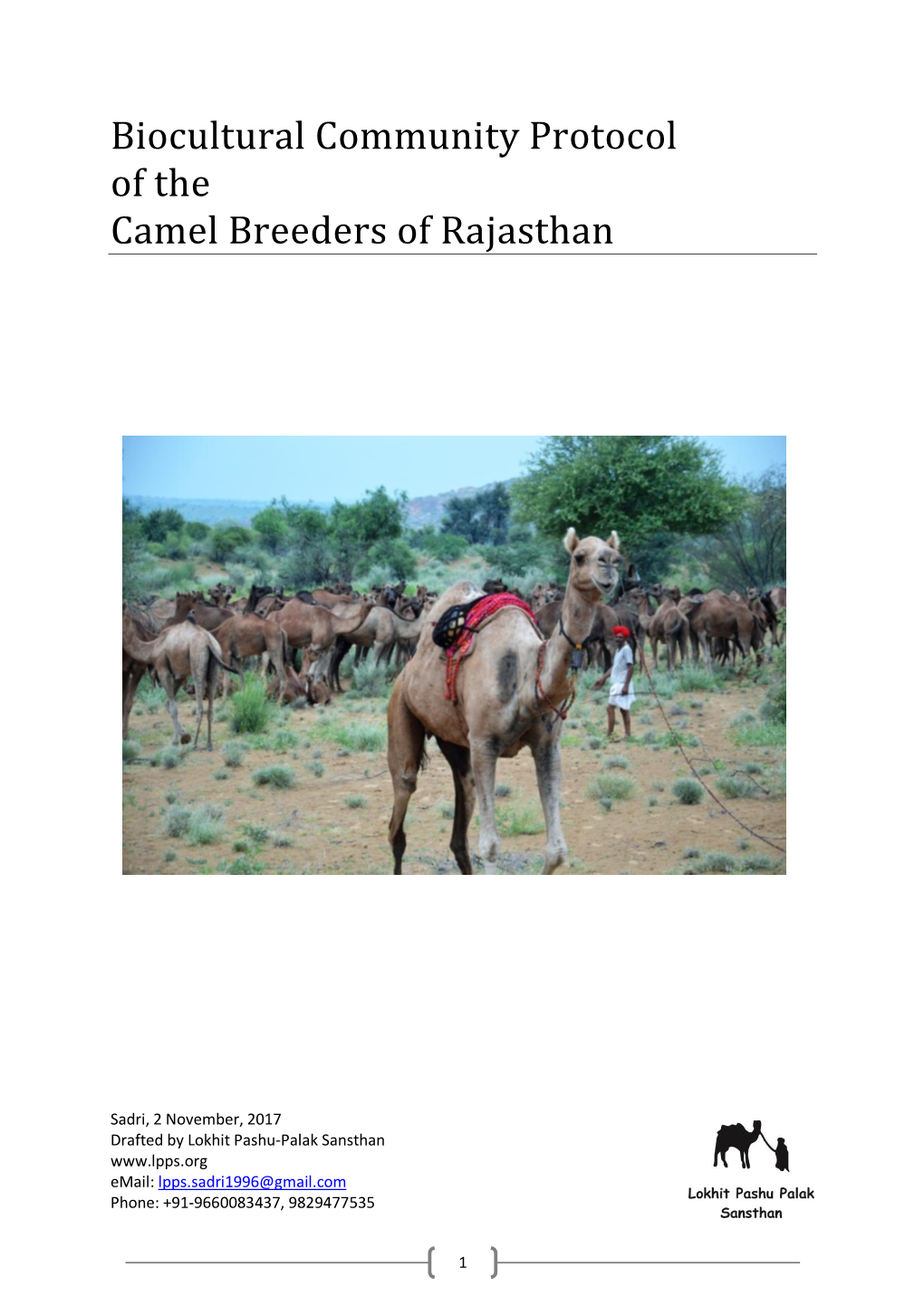 Biocultural Community Protocol of the Camel Breeders of Rajasthan