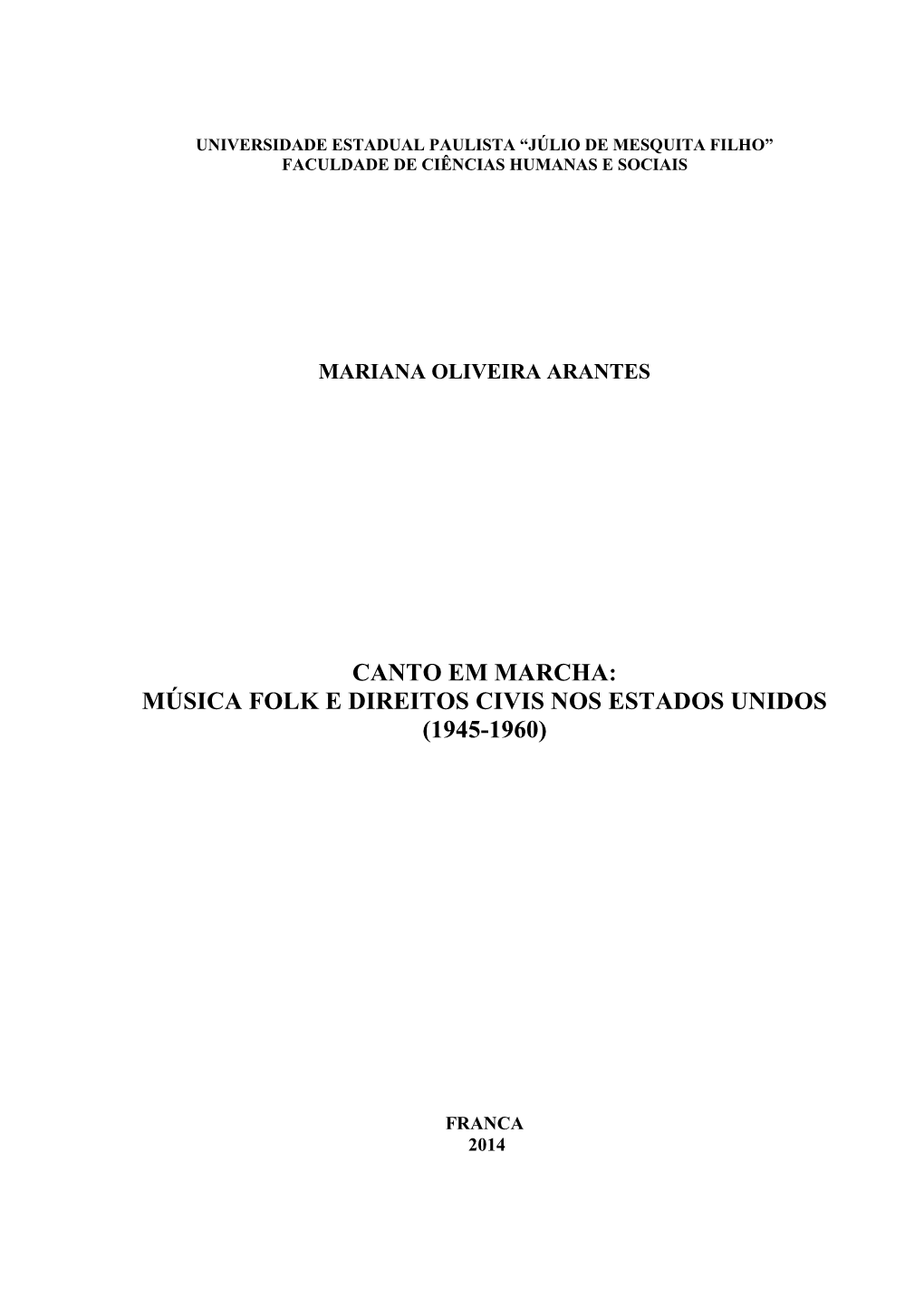 Música Folk E Direitos Civis Nos Estados Unidos (1945-1960)