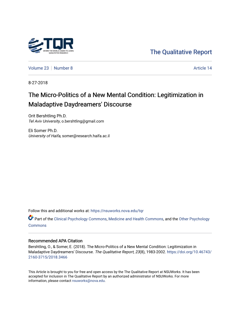 Legitimization in Maladaptive Daydreamers' Discourse