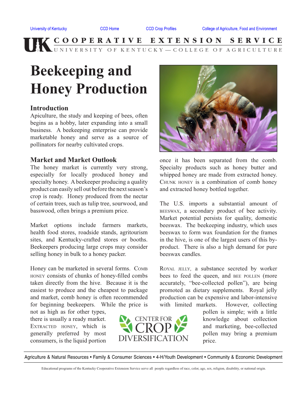 Beekeeping and Honey Production