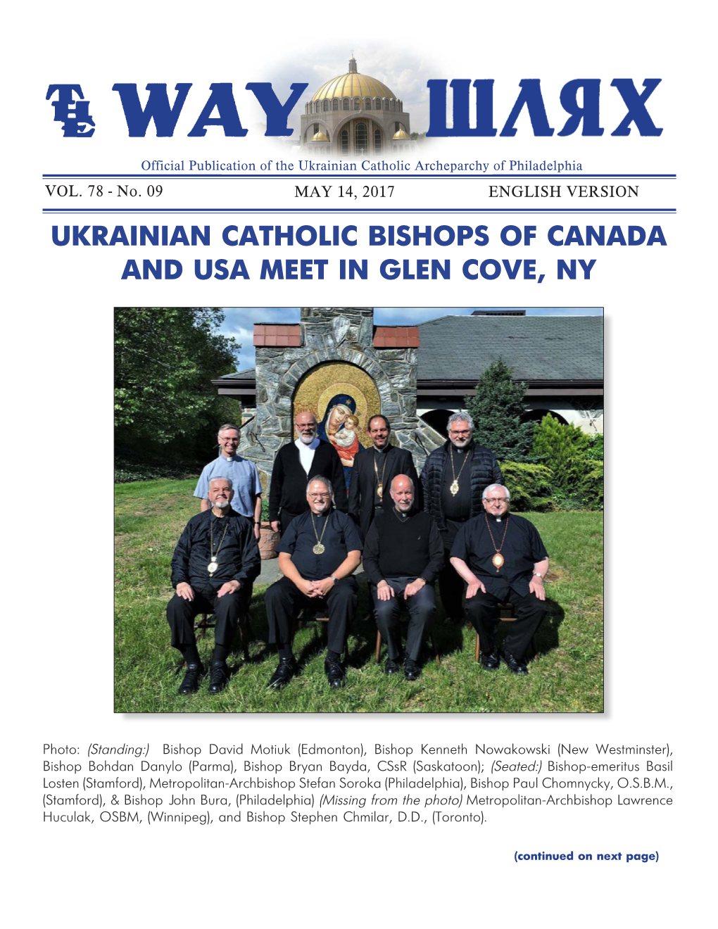 Ukrainian Catholic Bishops of Canada and Usa Meet in Glen Cove, Ny