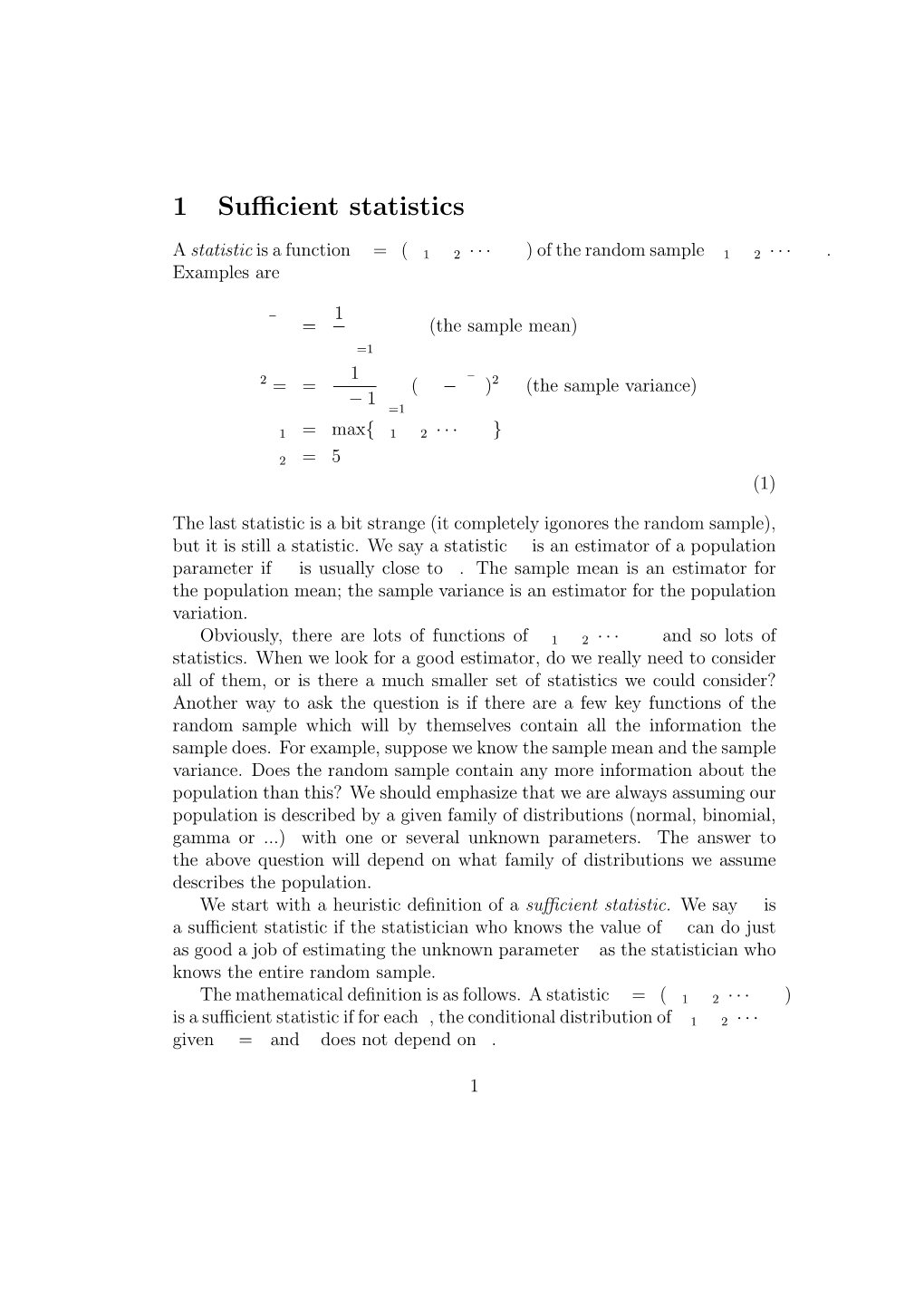 Sufficient Statistics