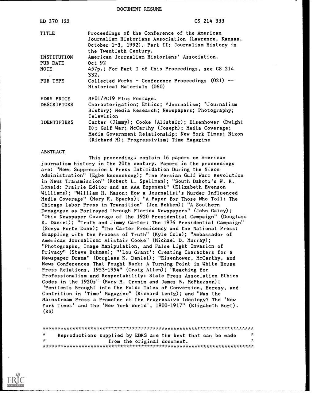 Document Resume Ed 370 122 Cs 214 333 Title