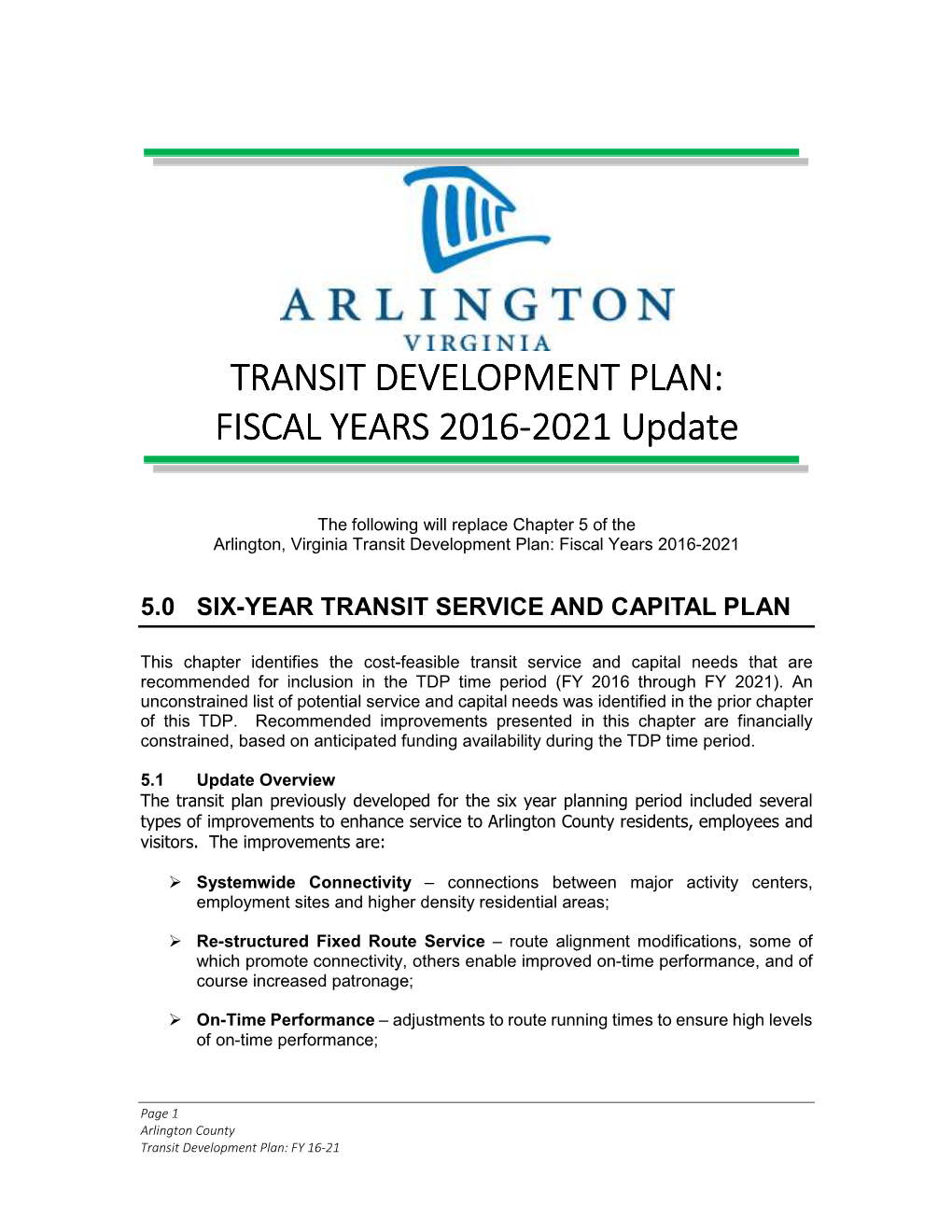 TRANSIT DEVELOPMENT PLAN: FISCAL YEARS 2012012016201 666----2020202022221111 Update