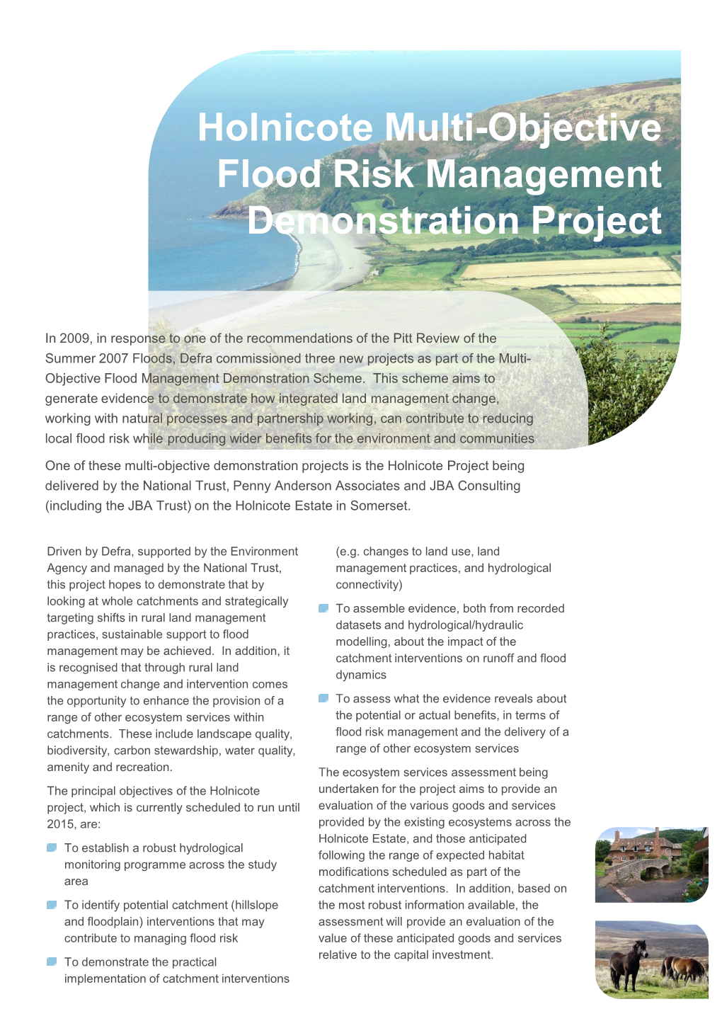 Holnicote Multi-Objective Flood Risk Management Demonstration Project