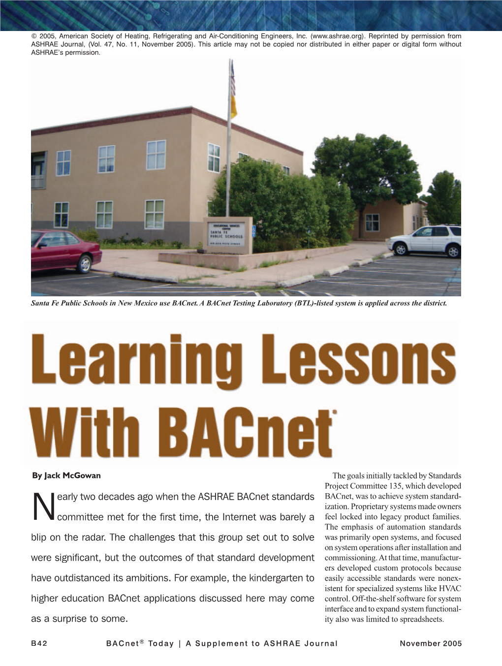 Learning Lessons with Bacnet