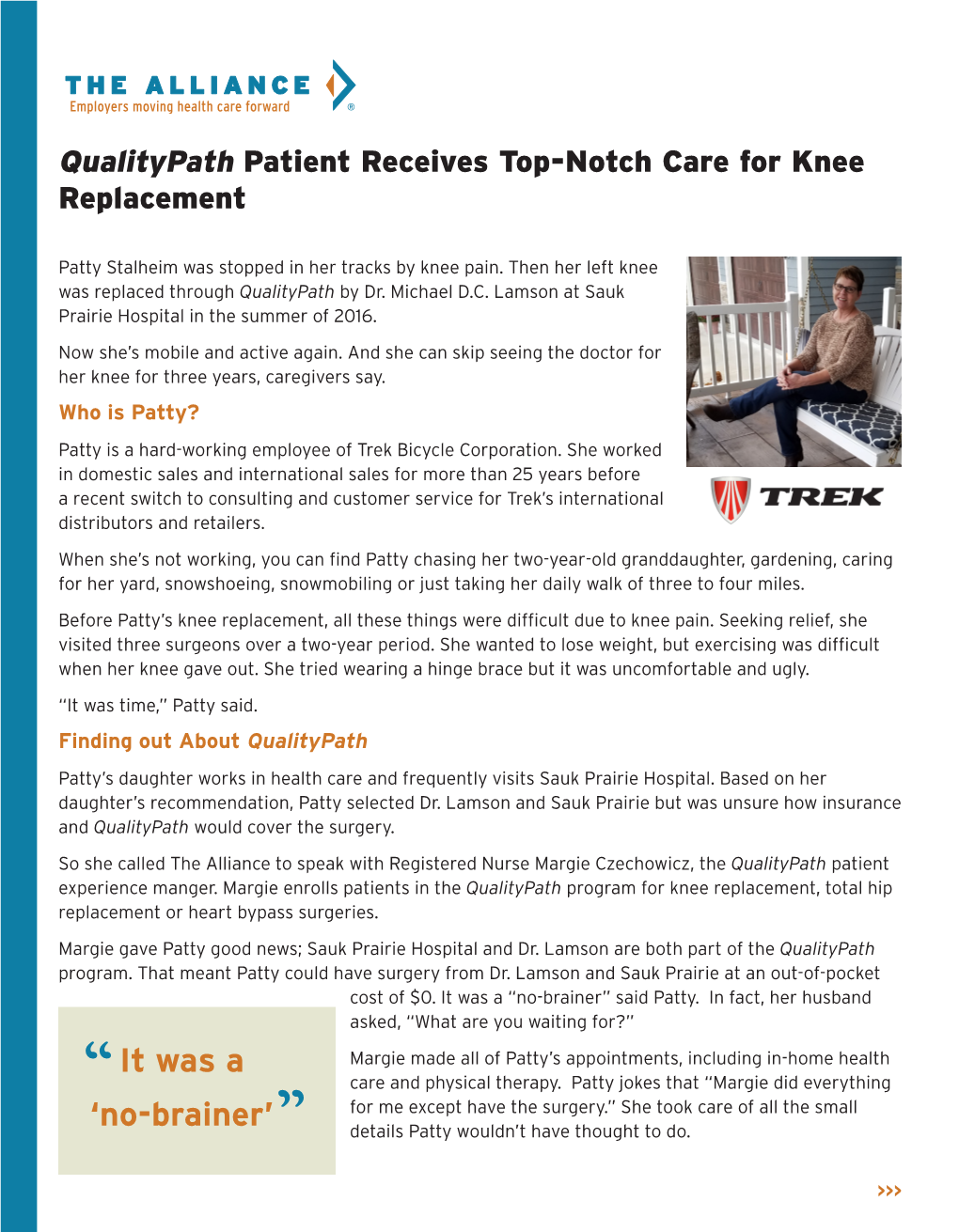 Qualitypath Patient Receives Top-Notch Care for Knee Replacement