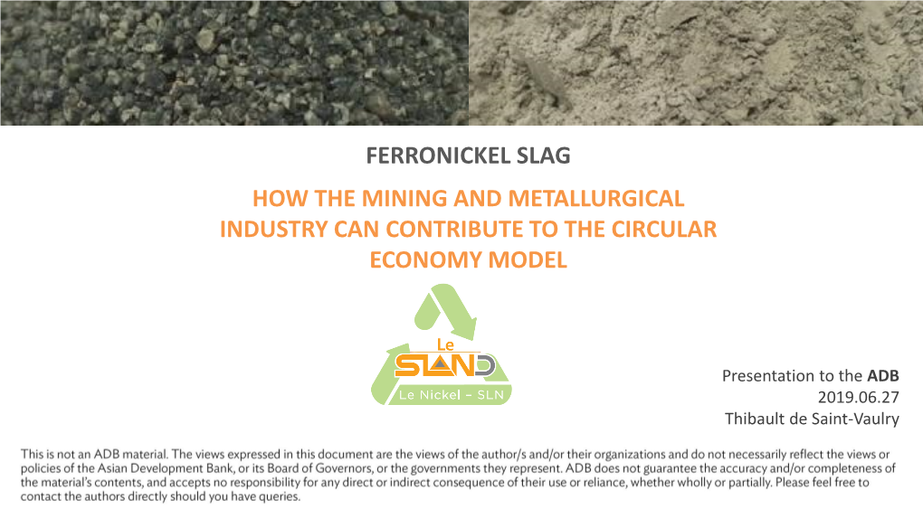 How the Mining and Metallurgical Industry Can Contribute to the Circular Economy Model