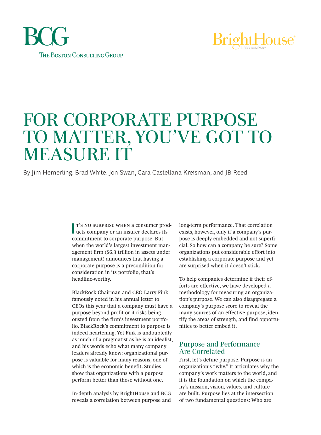 For Corporate Purpose to Matter, You've Got to Measure It