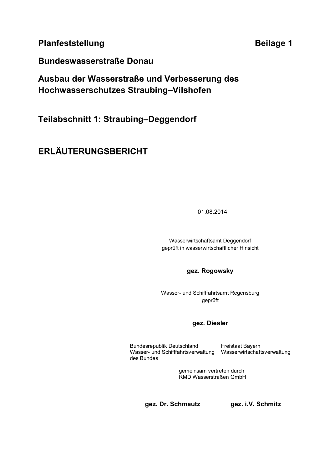 Planfeststellung Beilage 1 Bundeswasserstraße Donau