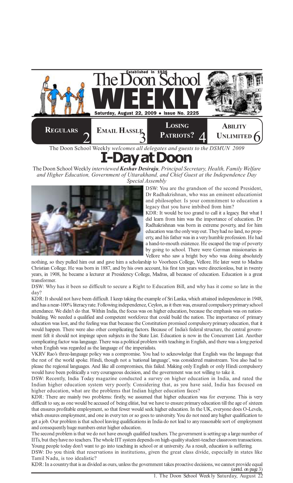 WEEKLY Saturday, August 22, 2009 ! Issue No