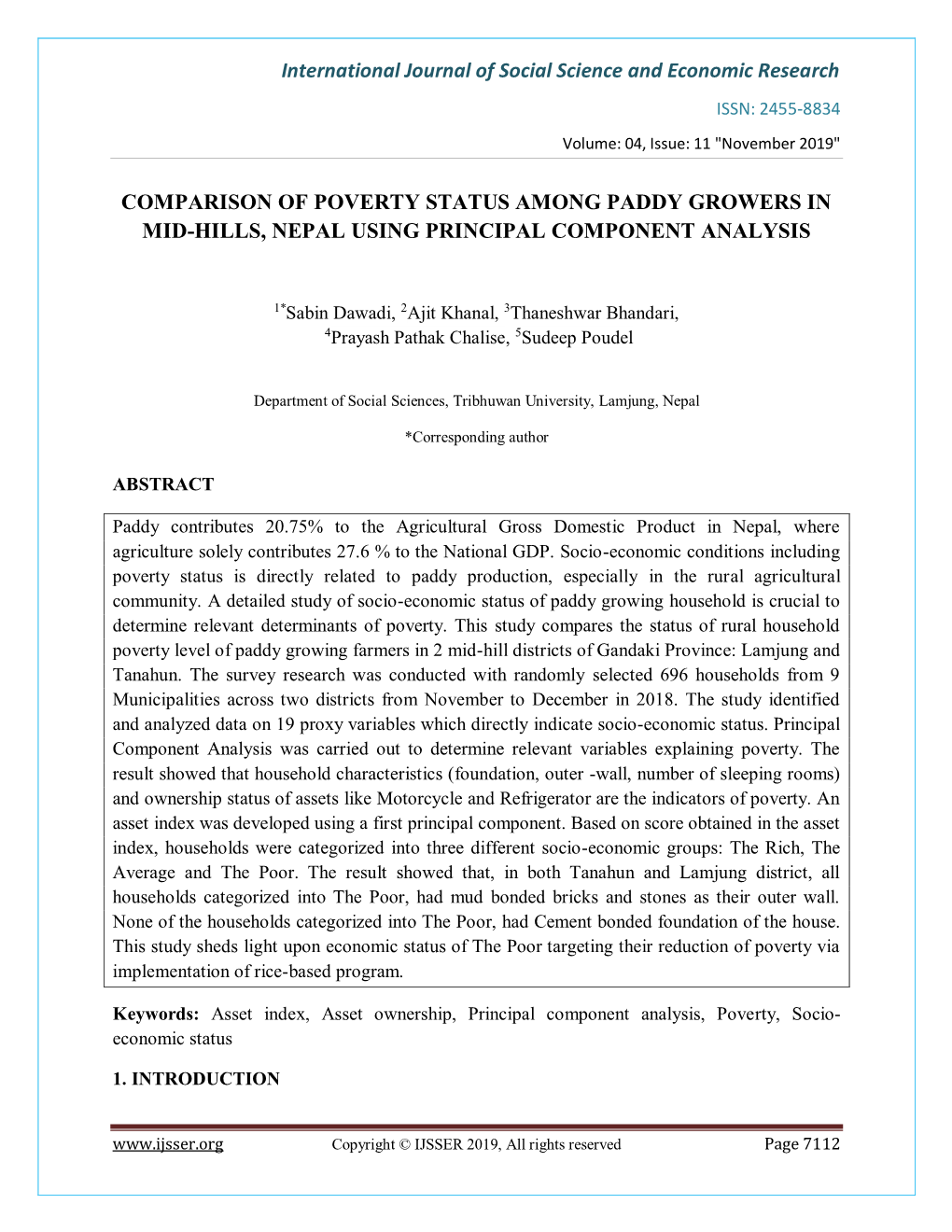 International Journal of Social Science and Economic Research