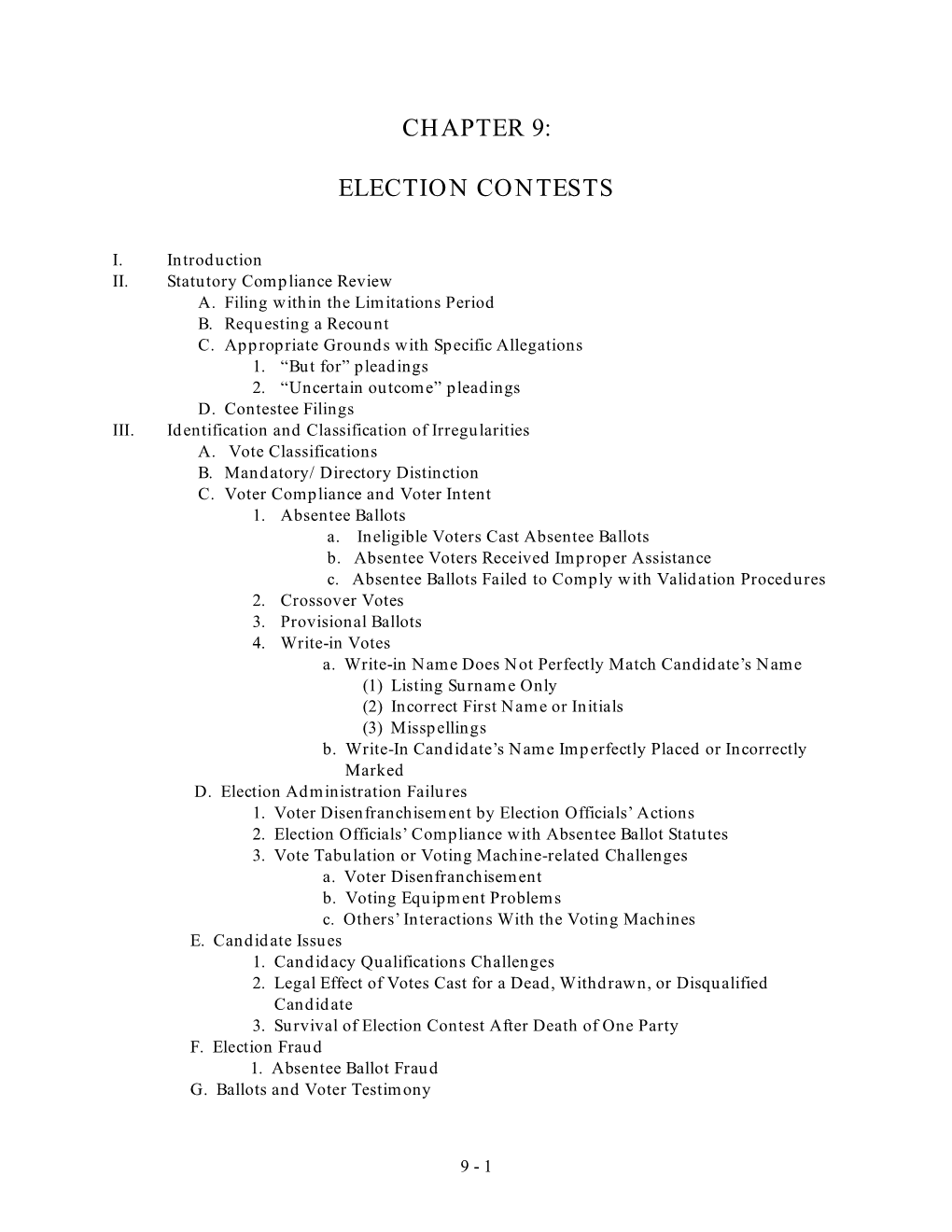 Chapter 9: Election Contests