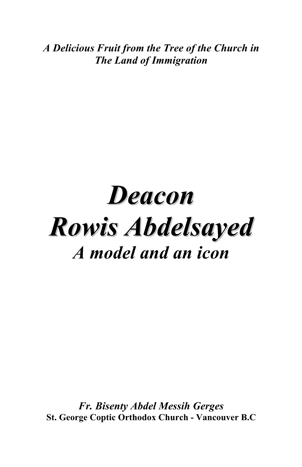 Deacon Rowis Abdelsayed