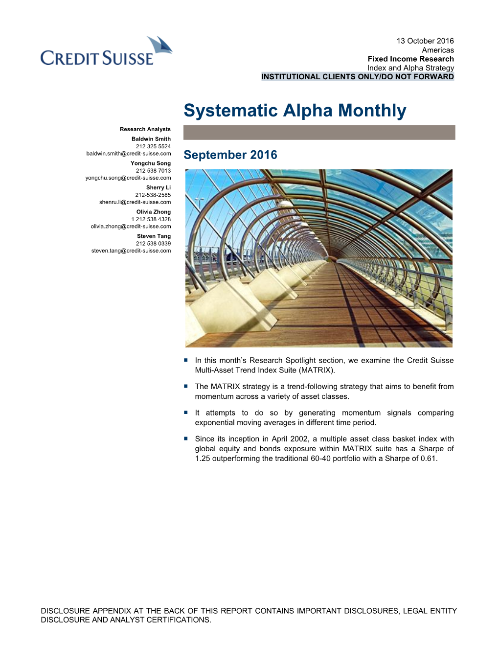 Systematic Alpha Monthly