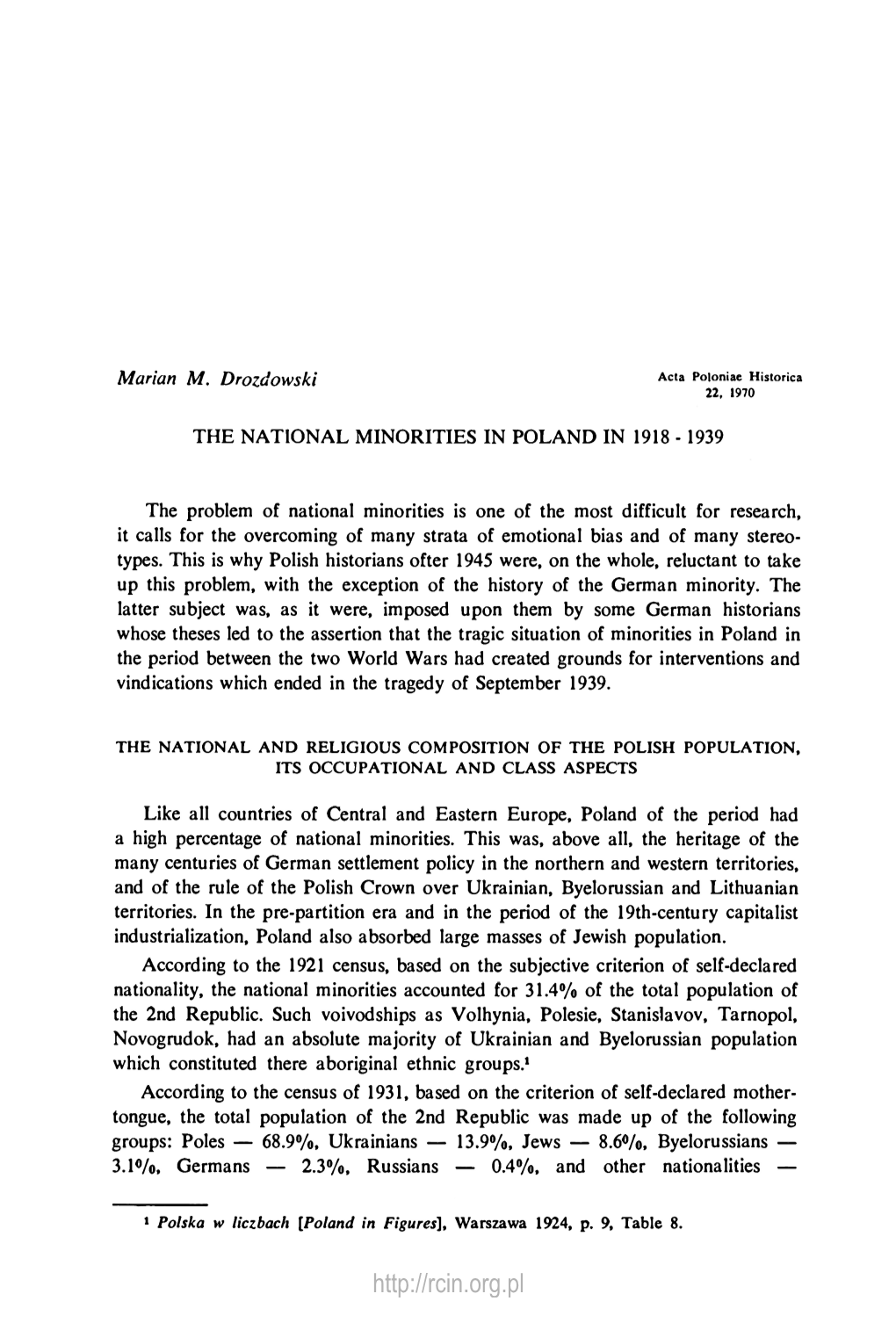 National Minorities in Poland, 1918 - 1939 227