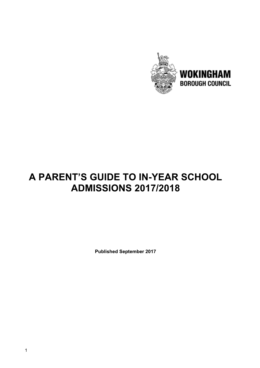 A Parent's Guide to In-Year School Admissions 2017/2018