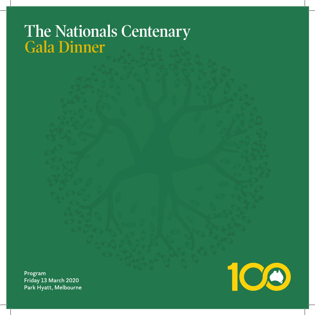 Centenary Gala Dinner Program