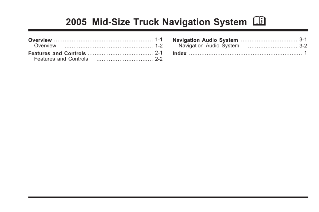 2005 Mid-Size Truck Navigation System M
