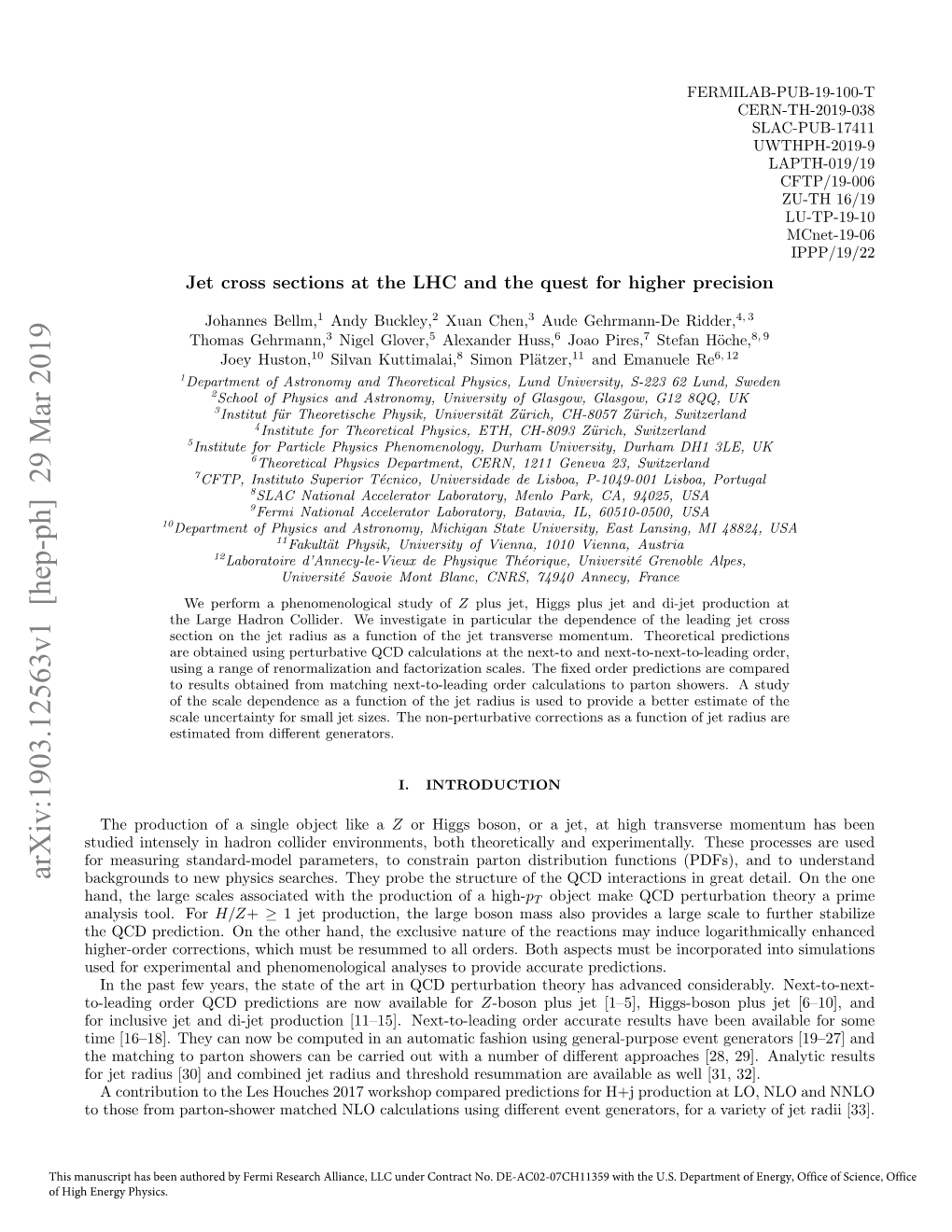 Arxiv: Jet Cross Sections at the LHC and the Quest for Higher Precision