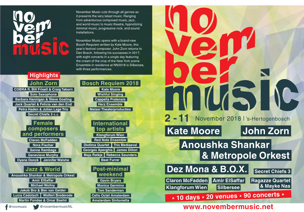 John Zorn Kate Moore Anoushka Shankar & Metropole Orkest