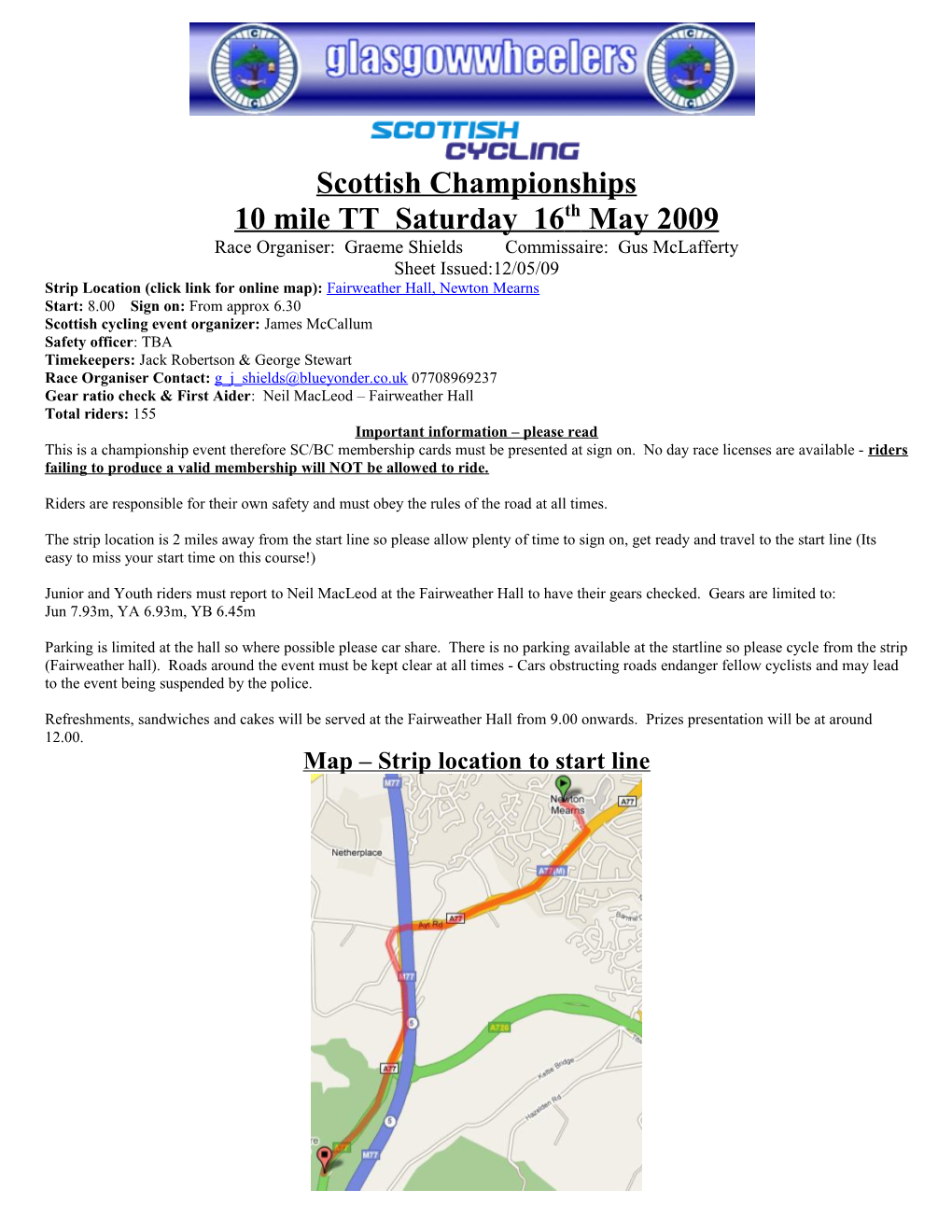 Glasgow Wheelers 10 Mile TT 23Rd May 2001