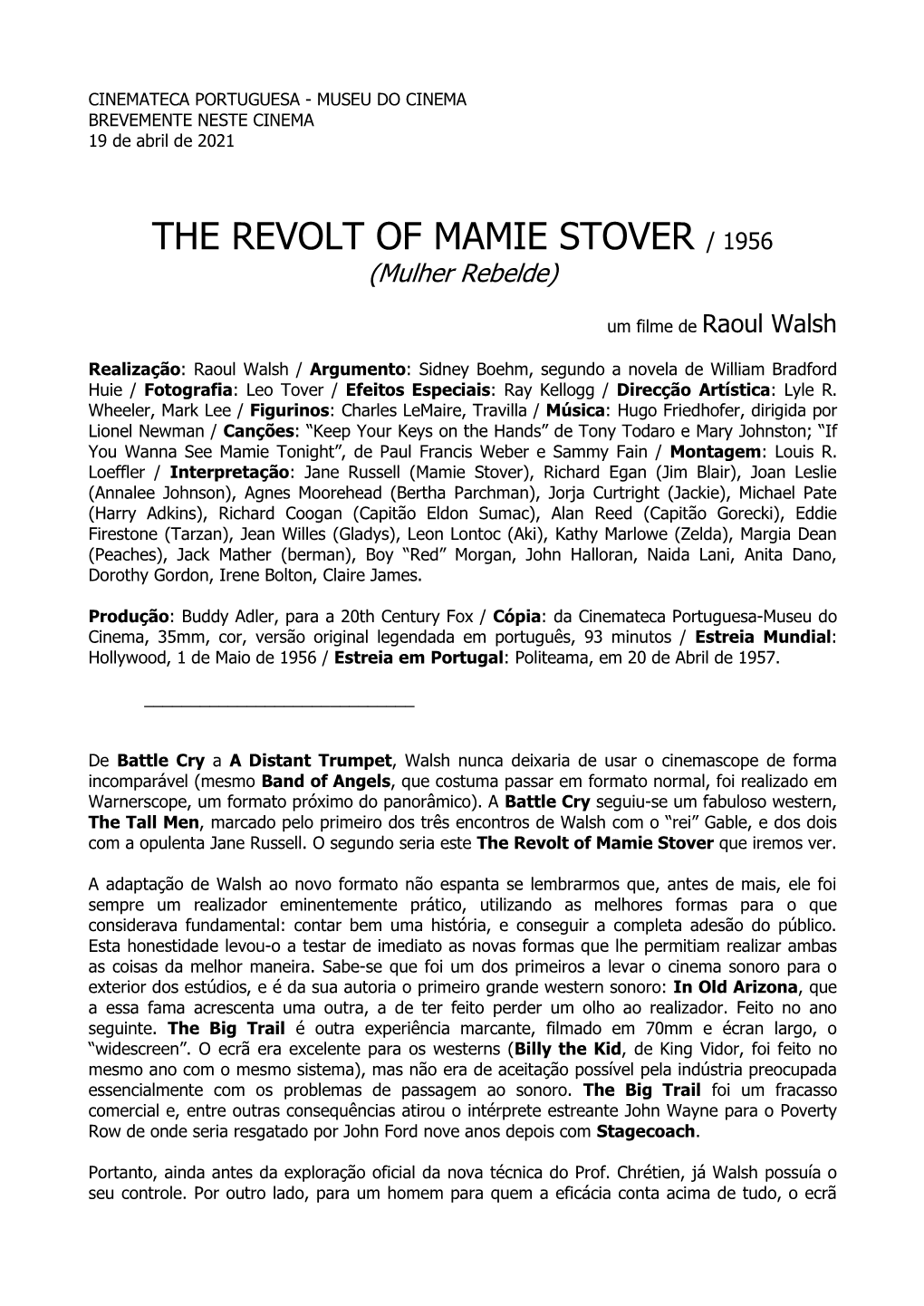 THE REVOLT of MAMIE STOVER / 1956 (Mulher Rebelde)