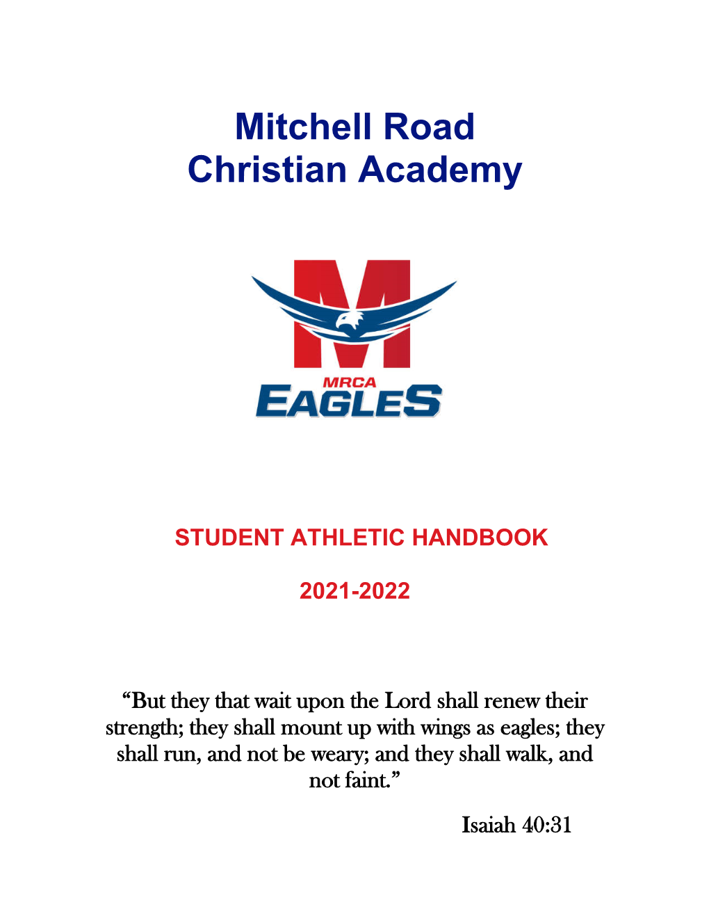 Student Athletic Handbook 2021-2022