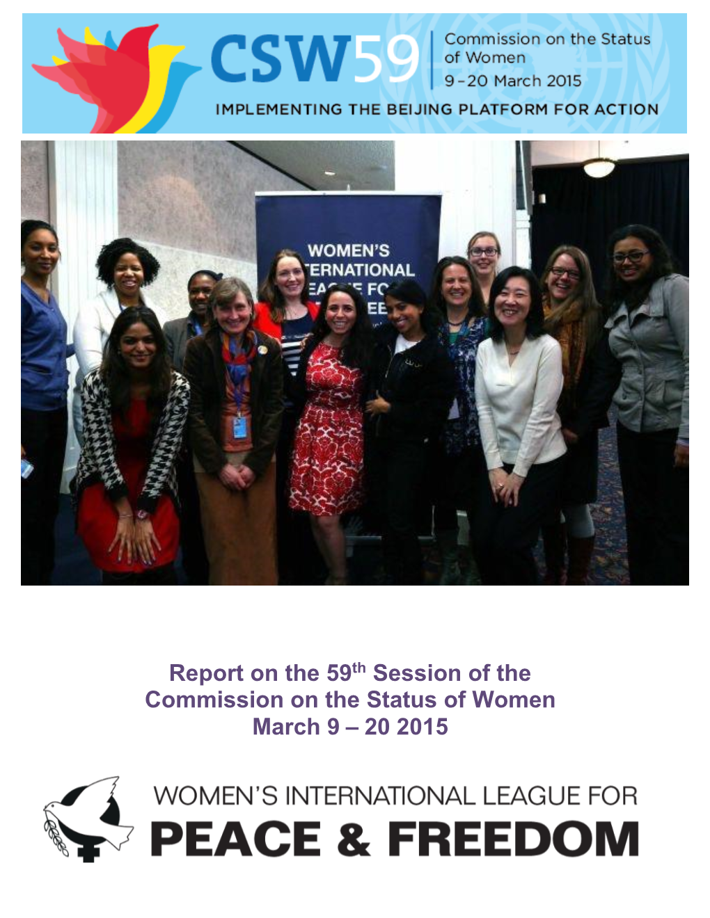 Report on the 59Th Session of the Commission on the Status of Women March 9 – 20 2015