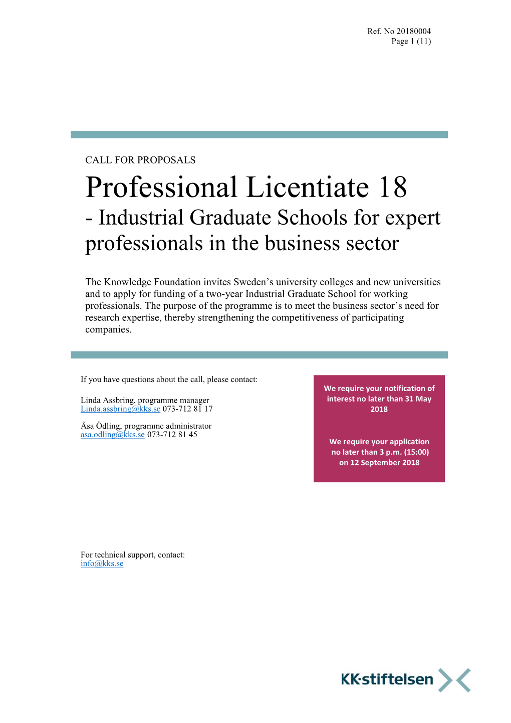 Professional Licentiate 18 - Industrial Graduate Schools for Expert Professionals in the Business Sector